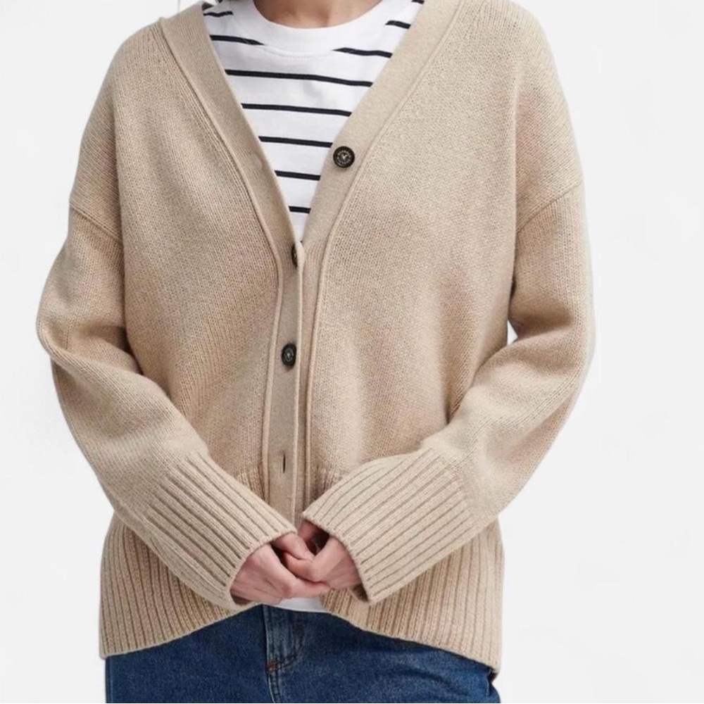 Barbour Joni Beige Cardigan Sweater